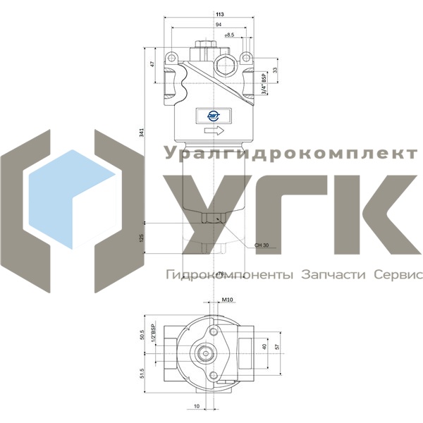  HMM422C25XNR 3/4 с датчиком DE500 Фильтр напорный (высокого давления)