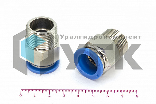 Пневмофитинг цанговый прямой с наружной резьбой PC 16-М22х1.5