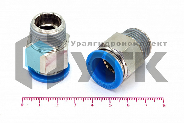 Пневмофитинг цанговый прямой с наружной резьбой PC 16-04 (R1/2&amp;quot;)