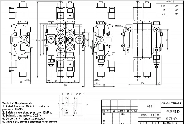 HSSD8AC-2OT-24V Гидравлический распределитель секционный с электромагнитным управлением