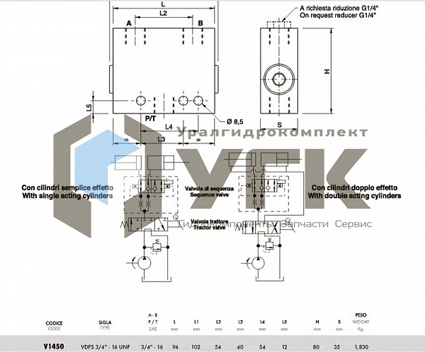 VDSF 3/4&amp;quot; Клапан привода маркера сеялки